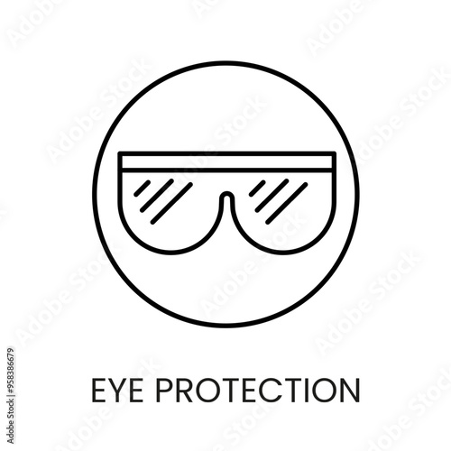 Eye protection line icon vector with editable stroke