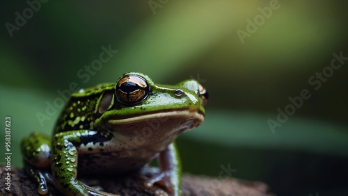 Vibrant frog exploring its habitat, showcasing the richness of its environment