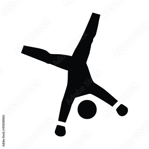 Person Cartwheeling vector icon. Isolated gymnast person doing a cartwheel,  gymnastics