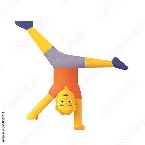 Person Cartwheeling vector icon. Isolated gymnast person doing a cartwheel,  gymnastics