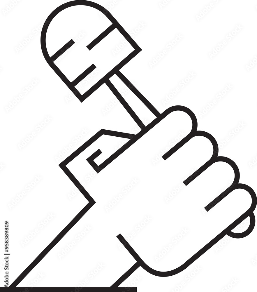 Cleaning Brush Line Icon Cleaning Brush Line Icon