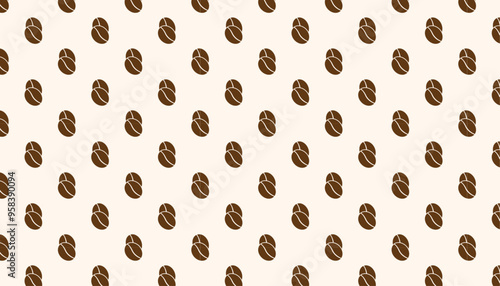 Seamless coffee bean pattern.Vector design