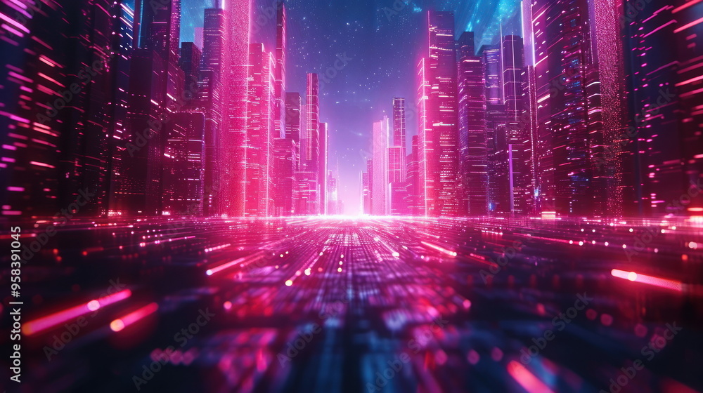 Neon Cityscape. Neon Cityscape.
