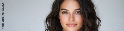 refined headshot of young woman with nakota italian heritage professional expression and lighting photo