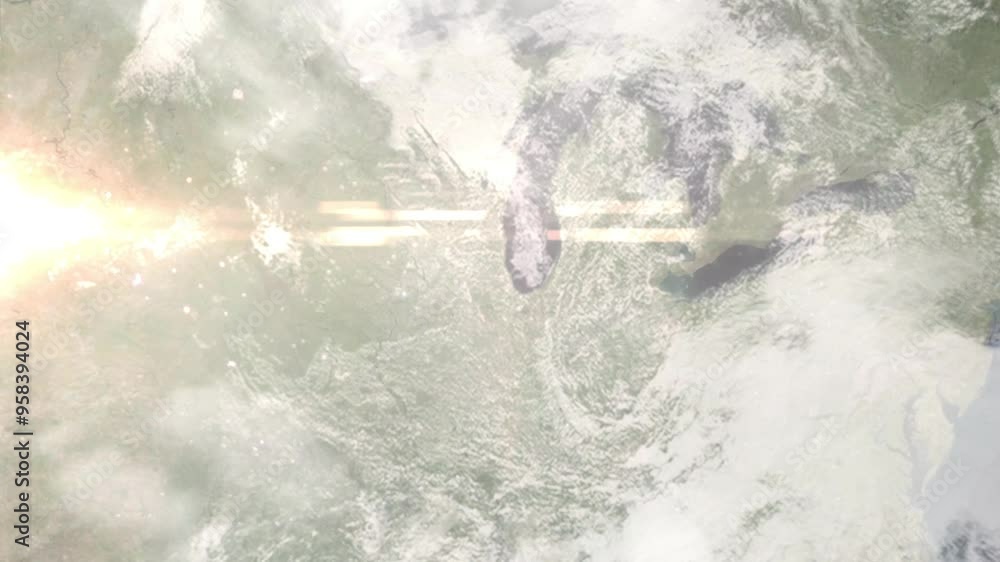 Earth zoom in from space and focus on Elmhurst, Illinois, USA. Background for travel intro or blog. Satellite view. 3D style Animation. Images from NASA. Earth zoom in from space and focus on Elmhurst, Illinois, USA. Background for travel intro or blog. Satellite view. 3D style Animation. Images from NASA.