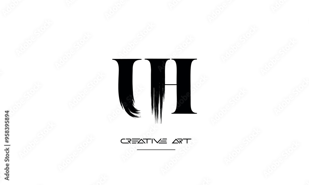 HU, UH, H, U abstract letters logo monogram HU, UH, H, U abstract letters logo monogram