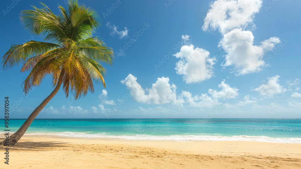 Tranquil Beach with Clear Blue Sky Tranquil Beach with Clear Blue Sky