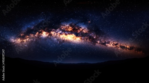 Milky Way Galaxy Over Silhouetted Mountains