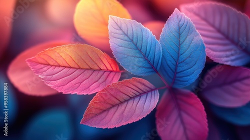 Vibrant Autumn Leaves with Blurred Background