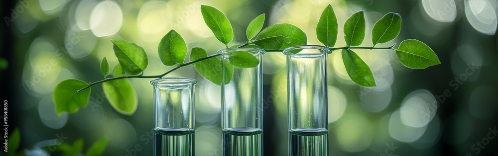 Siberian Plant in a Test Tube with Minimalist Background Siberian Plant in a Test Tube with Minimalist Background
