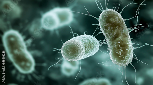 Electron microscopy of bacterial cells showing plasmids as circular DNA in the cytoplasm
