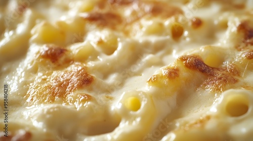 Baked Macaroni in Creamy Bchamel Sauce with Crispy Golden Top photo