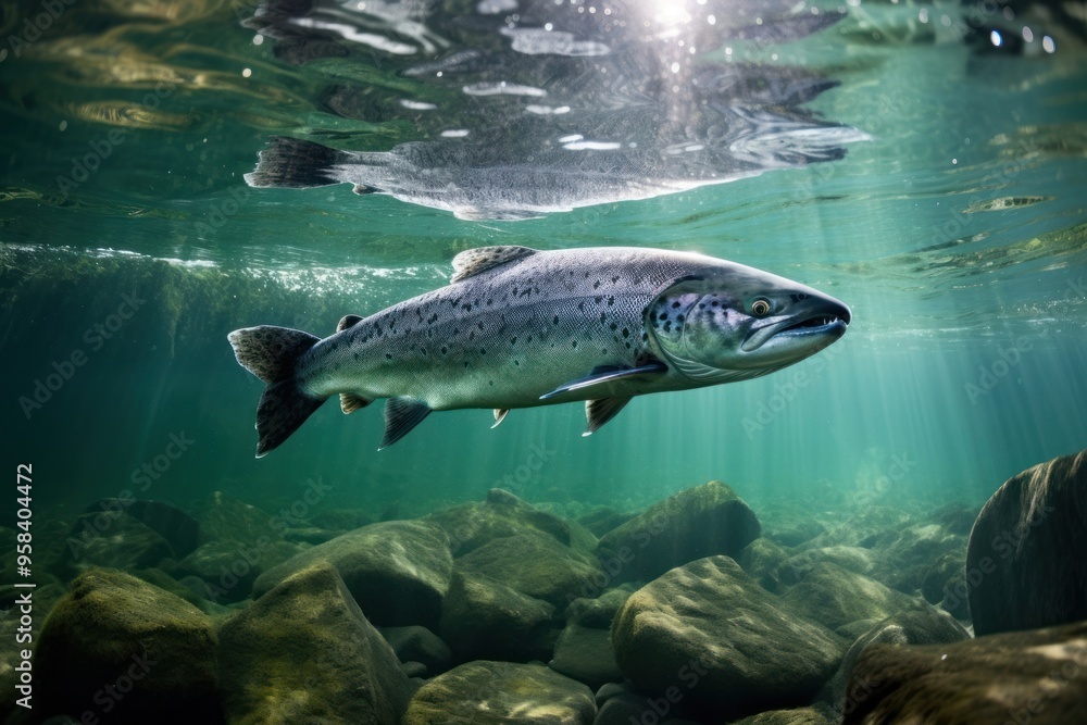 Fototapeta premium Salmon outdoors animal nature.
