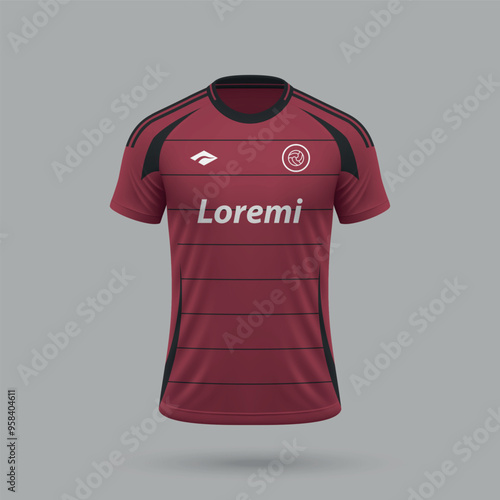 3d realistic soccer jersey in Sparta style, football shirt template 2024