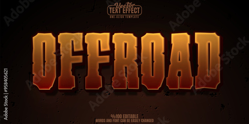 Offroad editable text effect, customizable adventure and vehicle 3d font style
