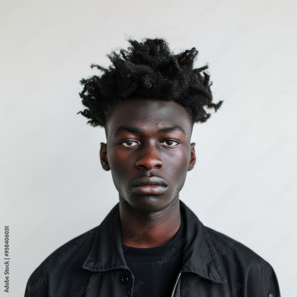 Obraz premium Black volunteer portrait photo face.