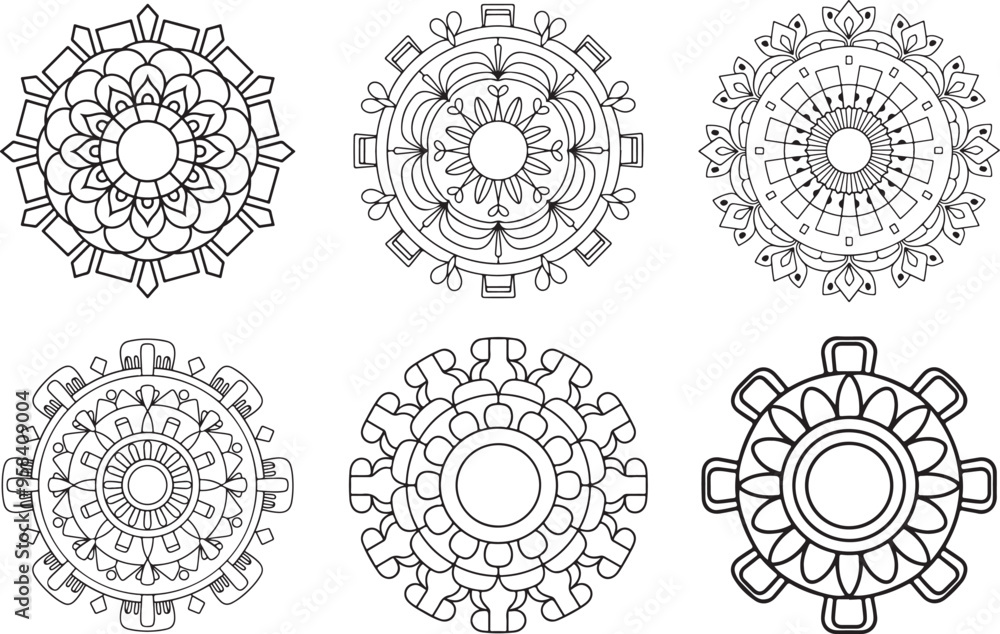 Lineal mandala background Lineal mandala background