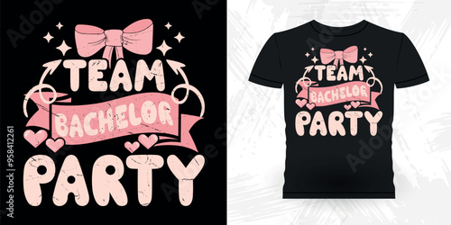 Team Bachelor Party  Funny Retro Vintage Bachelor Party T-shirt Design