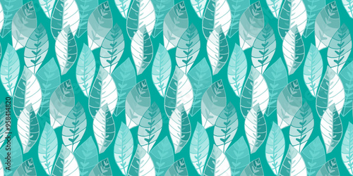 Seamless vector pattern of abstract leaves for bed linen, wallpaper and textures