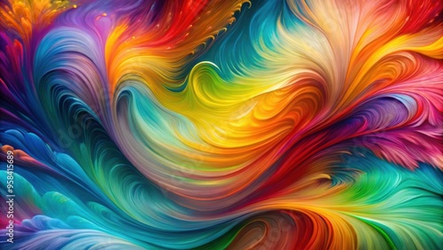 Wallpaper Mural Abstract art with vibrant flowing colors , vibrant, abstract, flowing, colors, art, contemporary, design, background Torontodigital.ca