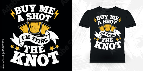Funny Retro Vintage Bachelor Party T-shirt Design