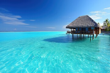 Keuken achterwand Turquoise Maldives Island Paradise: Beautiful Exotic Beach Holiday with Blue Tropical Landscape  © Oleksandr