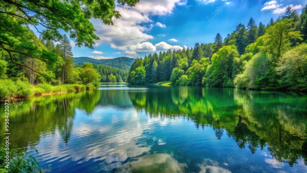 A scenic view of a serene lake surrounded by lush green forests, scenic, view, lake, serene, nature, landscape, tranquil, forests A scenic view of a serene lake surrounded by lush green forests, scenic, view, lake, serene, nature, landscape, tranquil, forests