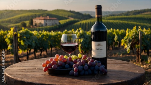 Relish the luxury of wine and grapes with a scenic vineyard backdrop adding to the elegance