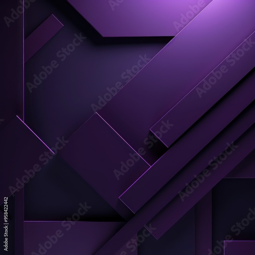 Purple background with geometric shapes and shadows, creating an abstract modern design for corporate or technology-inspired designs