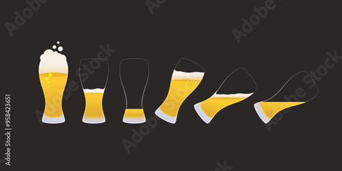a beer glasses various stages of fullness