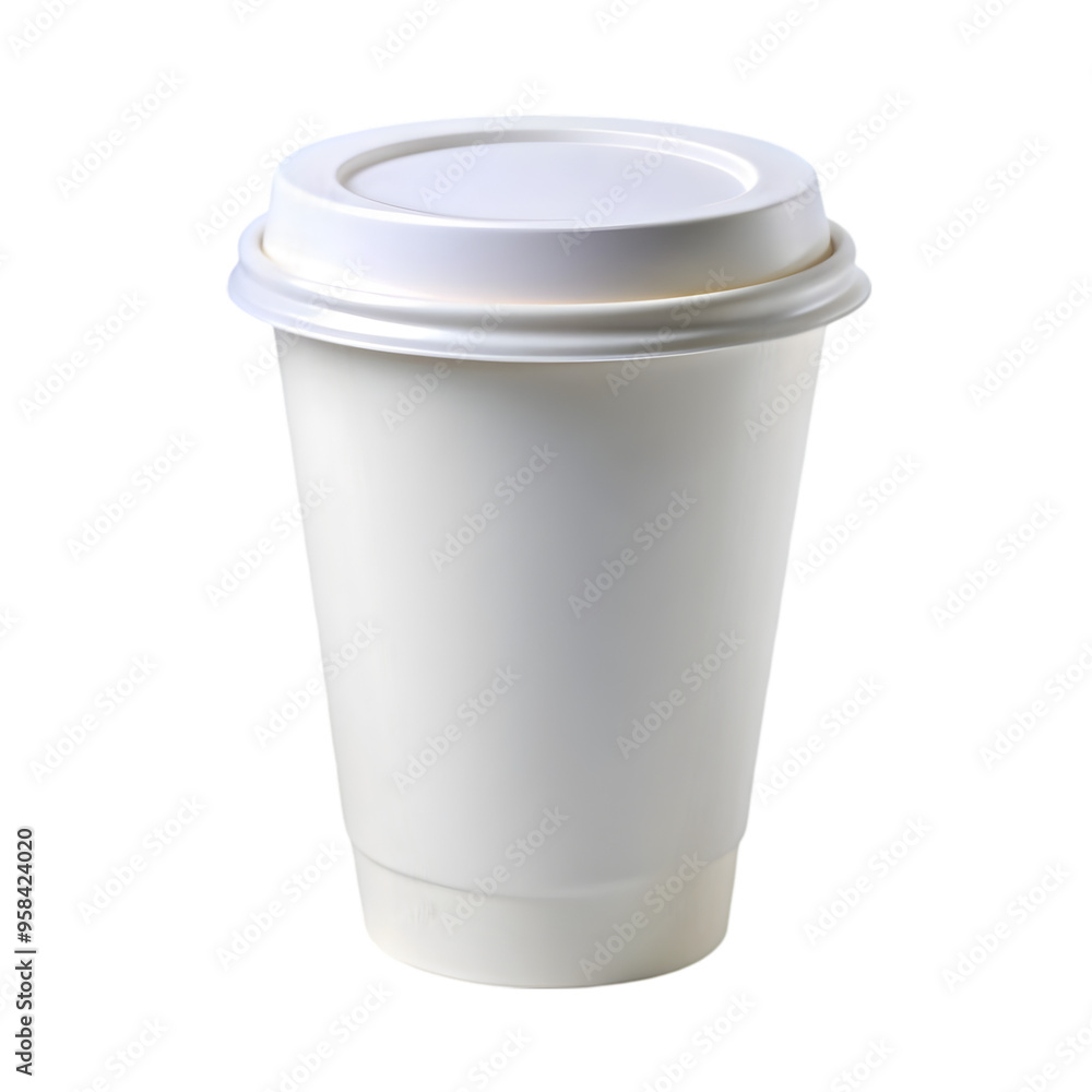 white paper cup with lid isolated on transparent background white paper cup with lid isolated on transparent background