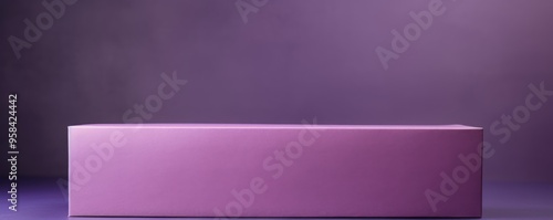 Purple blank paper isolated on white background, flat lay