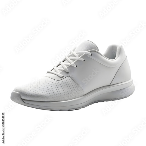 white sport shoe mockup isolated on transparent background