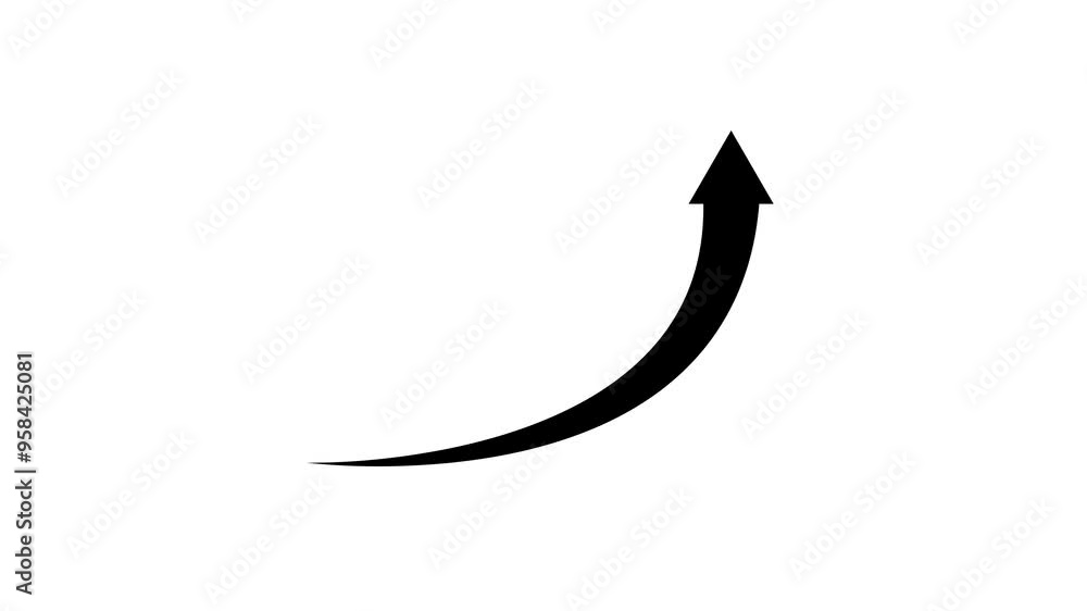 rising arrow, isolated on transparent background