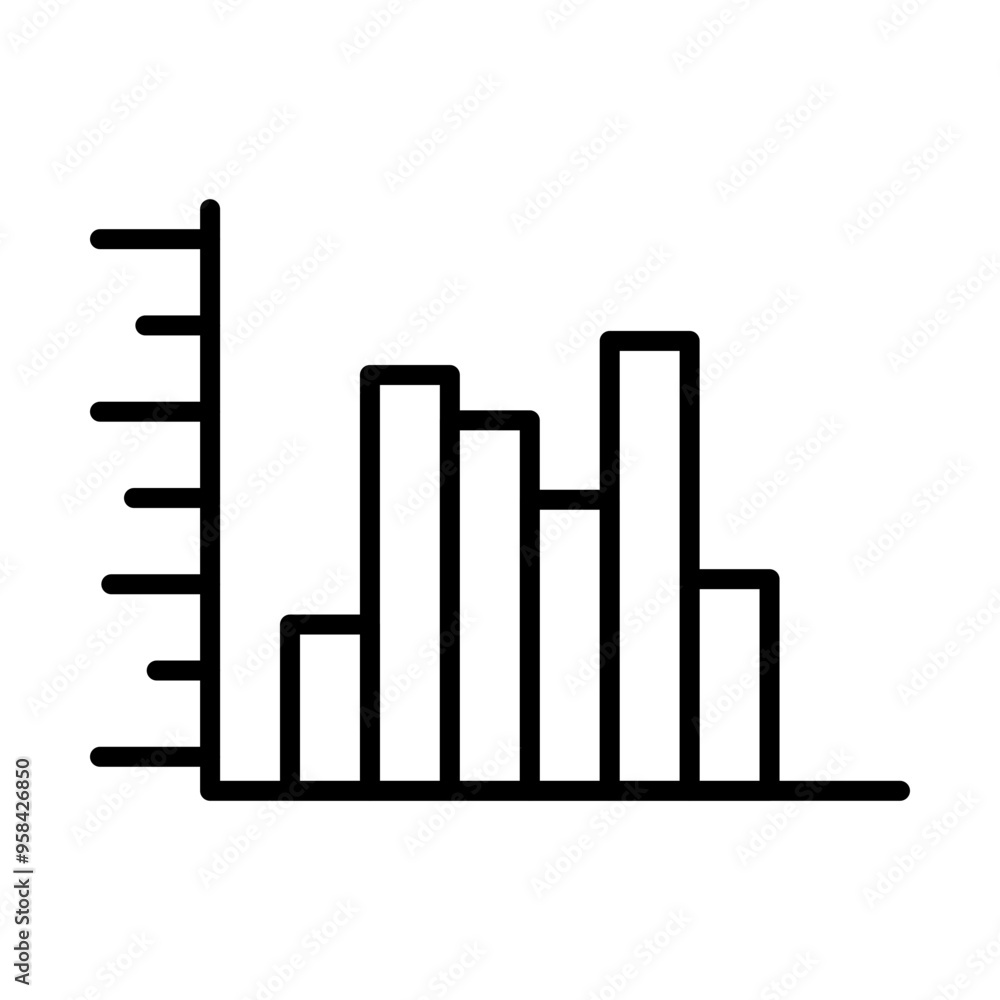 Histogram line icon Histogram line icon
