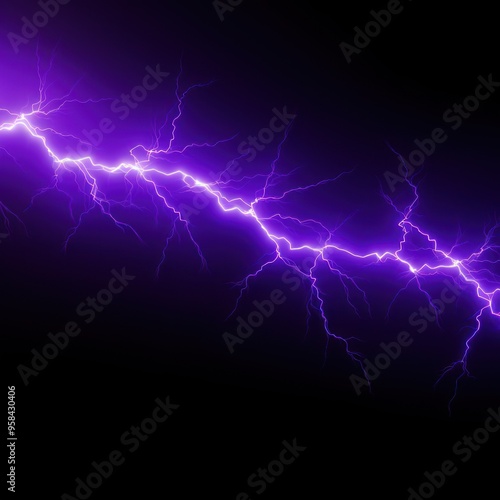 Purple lightning, isolated on a black background vector illustration glowing purple electric flash thunder lighting blank empty pattern with copy space