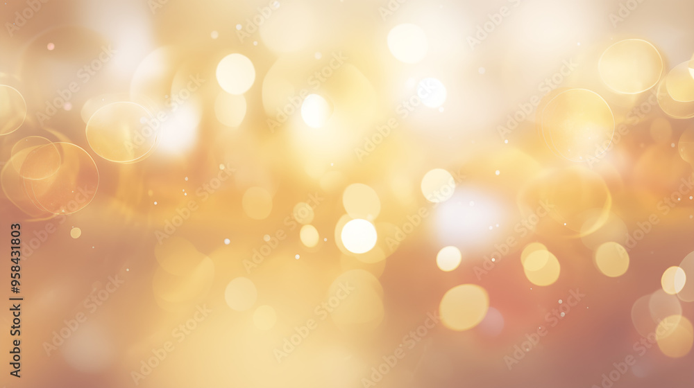 Warm Golden Bokeh Effect with Radiant Soft Circles and Sparkles Warm Golden Bokeh Effect with Radiant Soft Circles and Sparkles