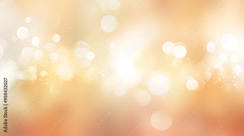 Delicate Light Bokeh Background with Soft Golden Glow and Sparkles Delicate Light Bokeh Background with Soft Golden Glow and Sparkles