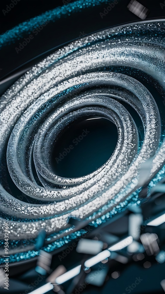 Obraz premium Abstract glitter silver and blue lights background. de-focused