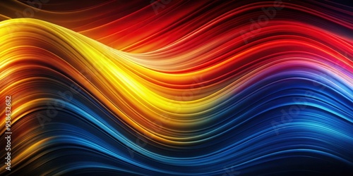 Dynamic Color Symphony Abstract Background with Yellow, Blue, and Red Waves, Dark Noise Texture, abstract, background, colorful, flowing