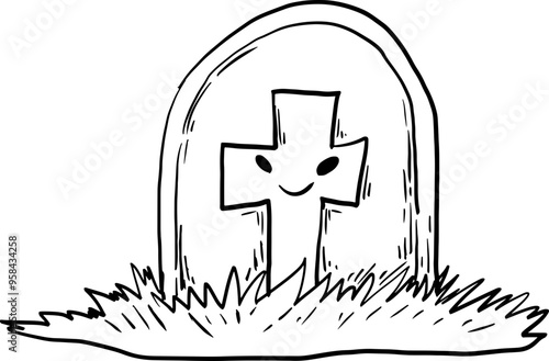 sketch grave stone