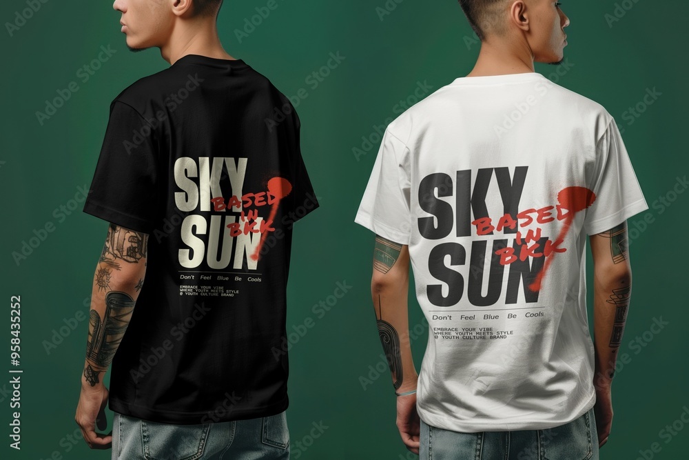 Fototapeta premium Trendy graphic t-shirts, stylish design