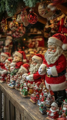 Santa Workshop Themed Stall at Bustling Christmas Market 