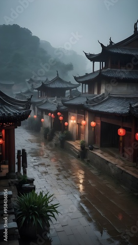 chinese temple at night