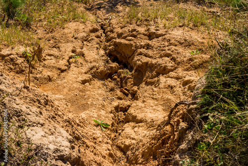 Wallpaper Mural Top-down view of a rain-eroded sand slope Torontodigital.ca