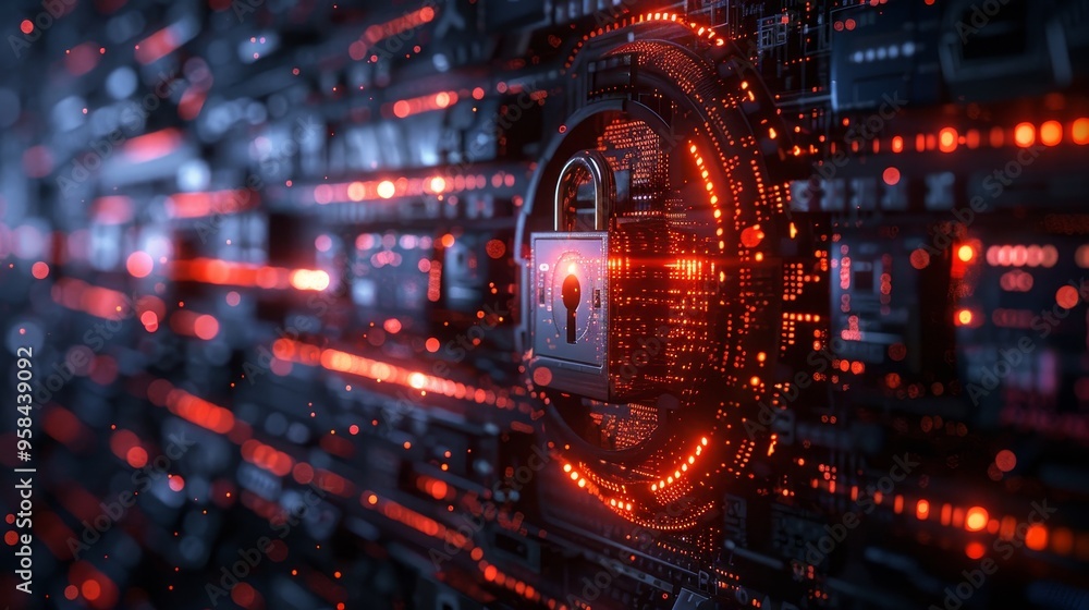 A glowing padlock icon on a digital background, representing cybersecurity and data protection. A glowing padlock icon on a digital background, representing cybersecurity and data protection.