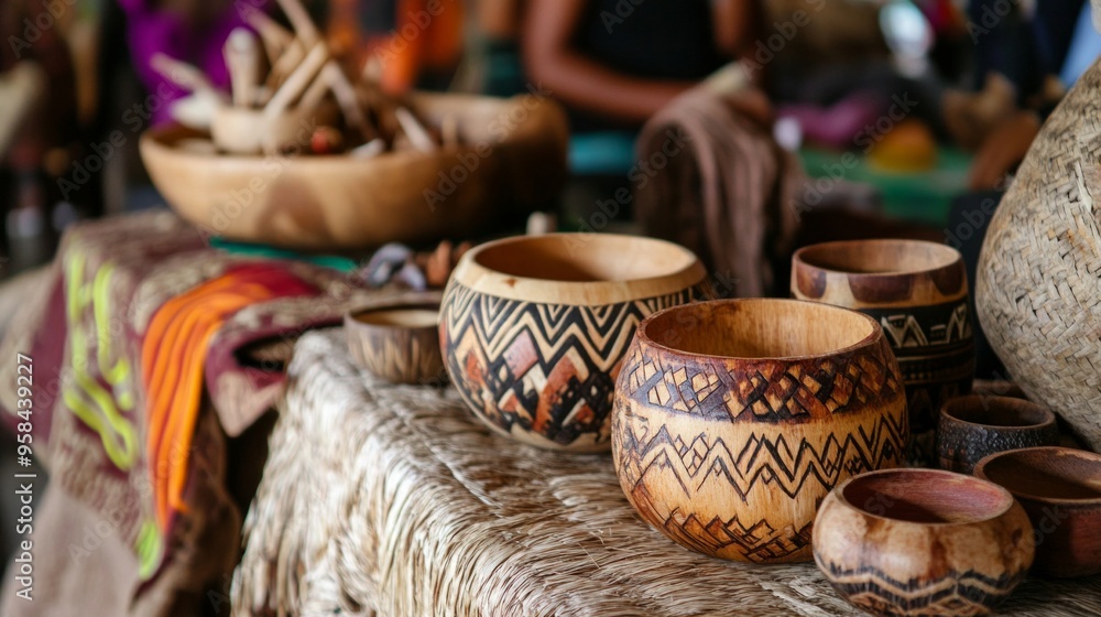Artisan crafts showcased in a vibrant cultural ritual, featuring intricate handmade items, traditional attire, lively performances, and the spirit of community celebration. Artisan crafts showcased in a vibrant cultural ritual, featuring intricate handmade items, traditional attire, lively performances, and the spirit of community celebration.