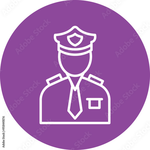 Immigration Officer line circle icon