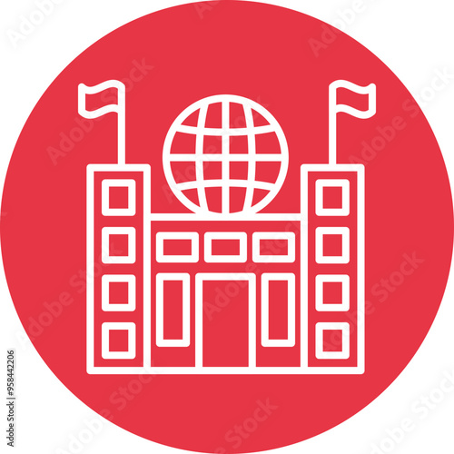 Consulate line circle icon