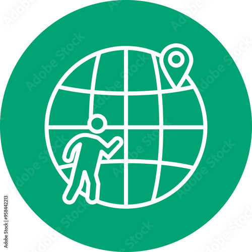 Immigrant line circle icon